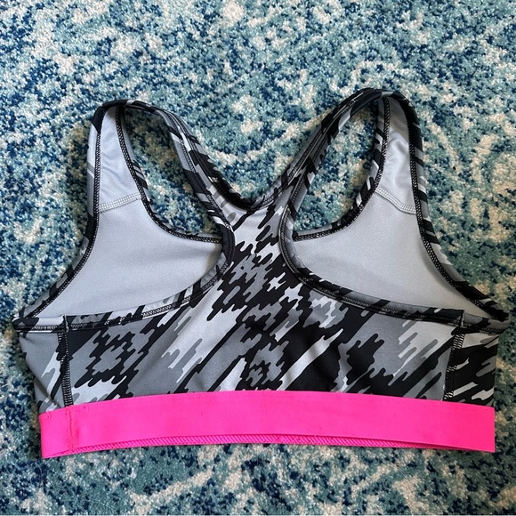 Nike Dri-Fit | Black, Grey and Pink Printed Sports Bra - Picture 4 of 12